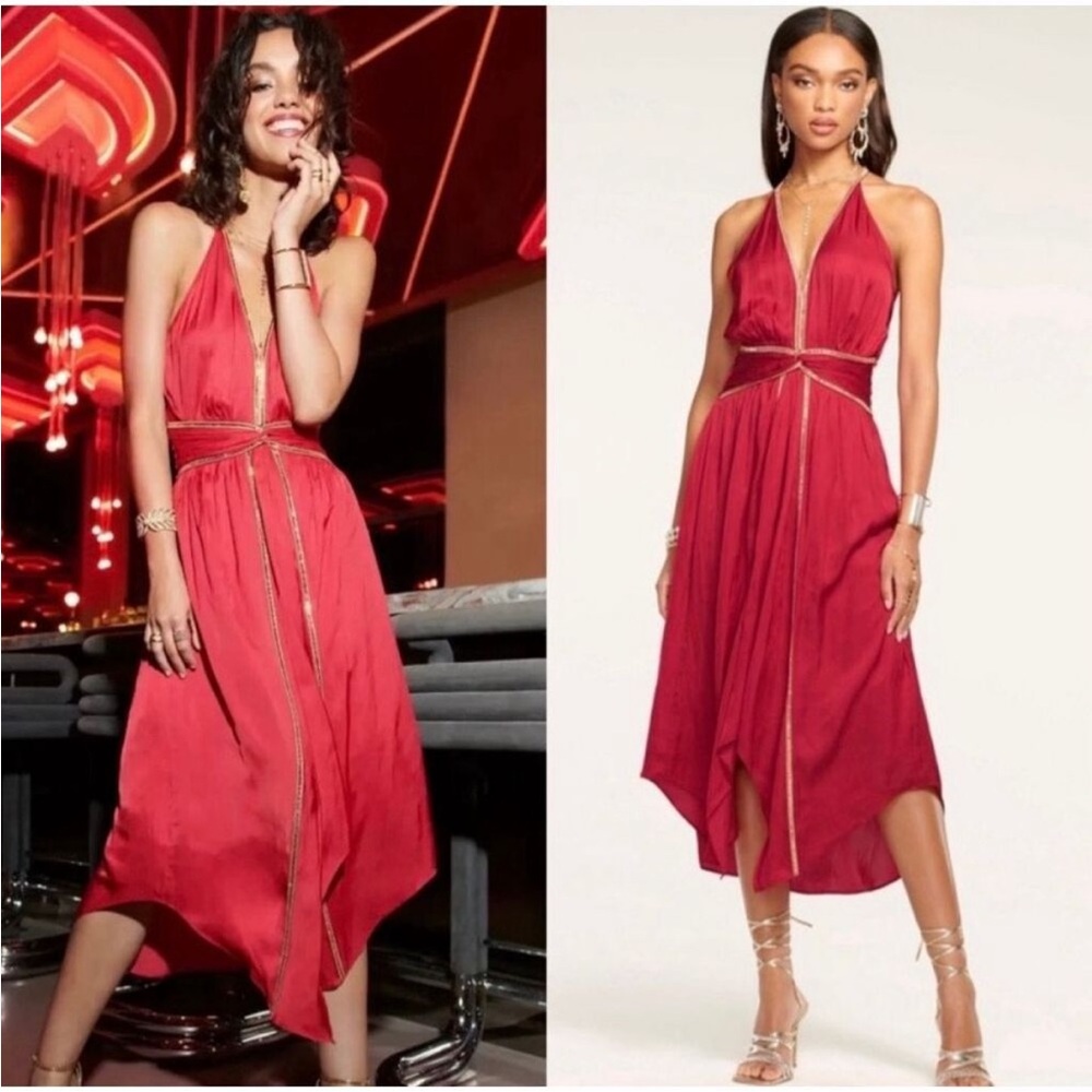 NWT Ramy Brook Melanie Red Dress with Gold Details. New with tags, size Small